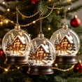 thumbnail image 6 of ZENVIVE Festive Christmas Hanging Ornament, 3.5 Inch Acrylic Snow Globe With A Twisted Cord, Snowy Winter Cabin Decor For Tree Mantel Window Shelf, Deer Duo Cabin, 6 of 8