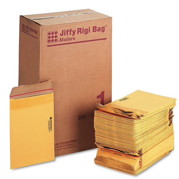 Sealed Air Jiffy Rigi Bag Mailer, Side Seam, 1, 7 1/4 x 12, Golden