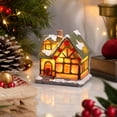 thumbnail image 4 of Light‑Up Resin Christmas Village House Figurine, LED Illuminated Winter Cottage Statue For Christmas Tabletop Home Decor, 4 of 7