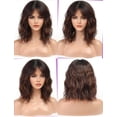 thumbnail image 7 of UTOURS Short Wavy Bobo Human Hair Brown Mixed Color Wig Curly Hair Medium Short Hair, 7 of 7