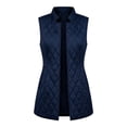 thumbnail image 3 of Cmfcve Women's Plus Size Quilted Vest Sleeveless Long Padded Jacket Open Front Fall Winter Casual Relaxed Fit Outerwear, 3 of 3