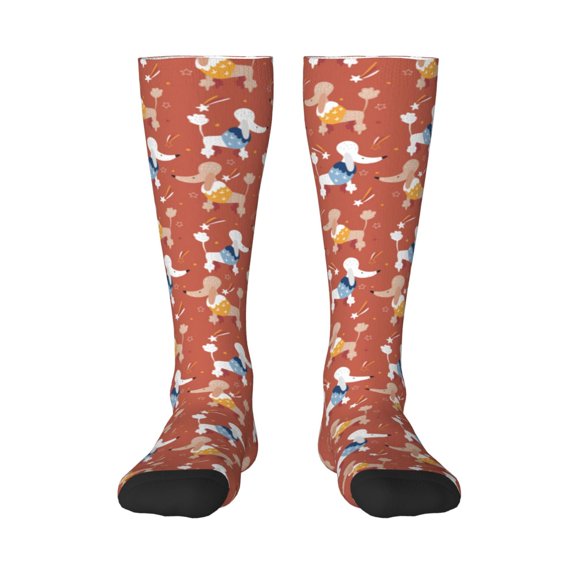 Logiee Cute Poodle Dog Print Gift Stocking Stuffers,Adult Stockings,Novelty Socks,Funny Socks Birthday Running Walking Sleeping
