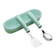 thumbnail image 4 of Fasiaou 4 Pieces Toddler Utensils Set - Kids Silverware Set with Silicone Handle Children Safe 304 Stainless Steel Forks and Spoons Anti-Choke Design Food Grade Dishwasher Safe, 4 of 9