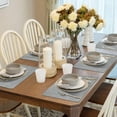 thumbnail image 5 of Lifestance Faux Leather Placemats Set of 6, Waterproof Heat Resistant Non Slip Dining Table Mats, 17x12 inch Rectangle Grey, Indoor Outdoor Use, 5 of 10