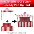 thumbnail image 2 of TentandTable Speedy Pop-up Carnival Tent Sidewall Kit Only, Red and White Striped, 10 ft x 10 ft, 2 of 6