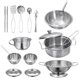 thumbnail image 5 of Ollas y sartenes para niños, juguetes de cocina, utensilios de cocina, juego de ollas y sartenes de acero inoxidable, 5 of 8