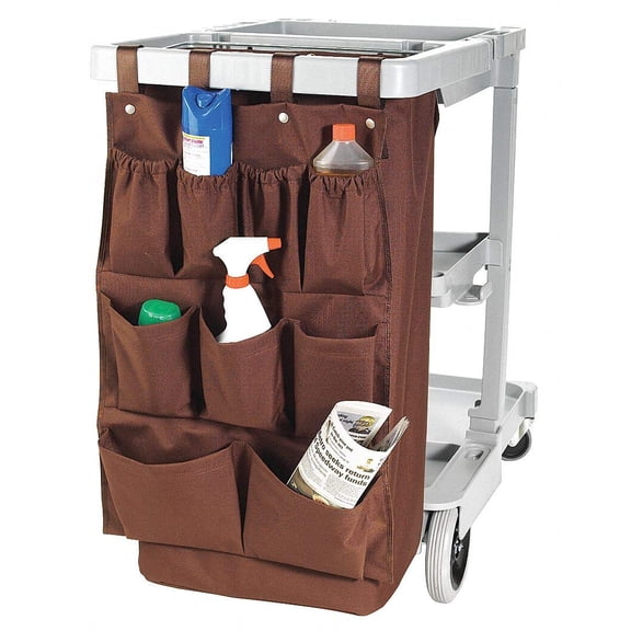 Nine Pocket Caddy Bag, 32 In L, Brown