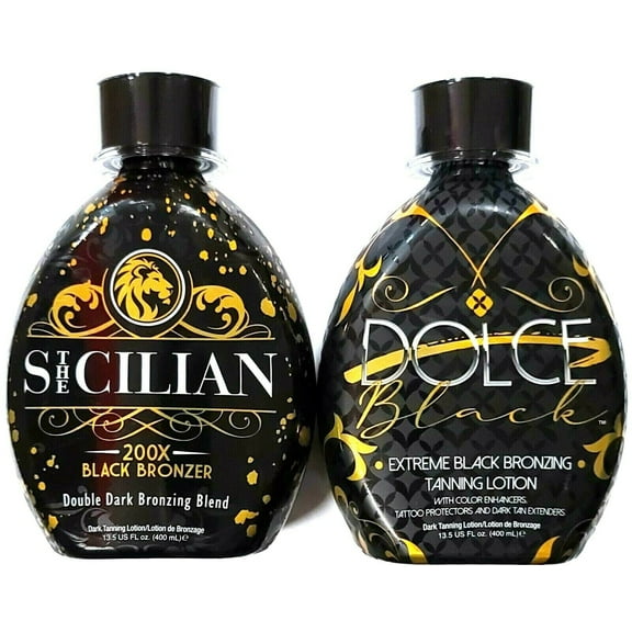 The Sicilian 200X Black Bronzer & Dolce Black Bronzer Tanning Bed Lotion