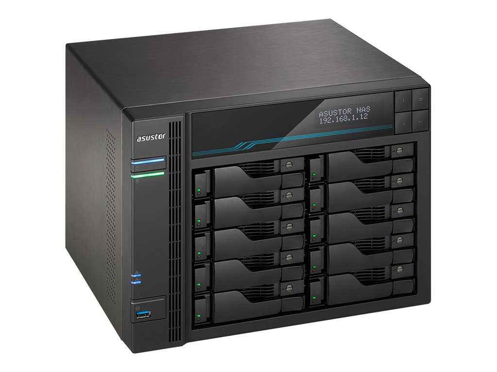 ASUSTOR Lockerstor 10 AS6510T SAN/NAS Storage System - Intel Atom C3538 Quad-core (4 Core) 2.10 GHz - 10 x HDD Supported - 10 x SSD Supported - 8 GB RAM DDR4 SDRAM - Serial ATA/600 Controller - RAID S