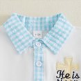 thumbnail image 6 of Baby Boys Easter Outfit Short Sleeve Lapel T-Shirt and Plaid Shorts Set Toddler Boy Cute Easter Clothes, 6 of 6