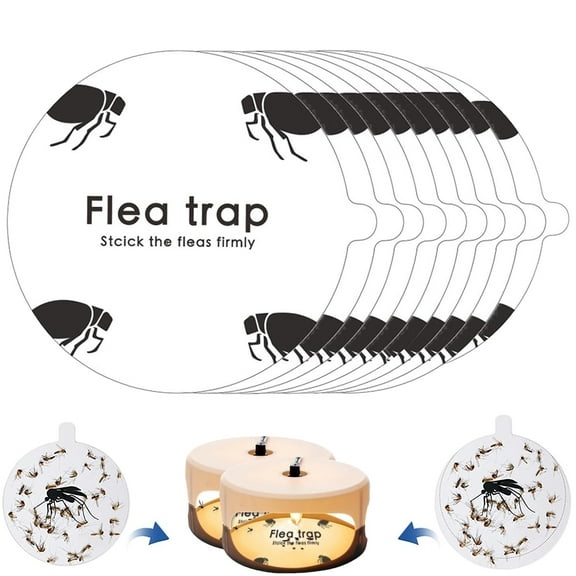 Flea Trap Refill Discs Replacement Glue Boards, 7" Sticky Pads Fits Most Models Flea Bed Bug Traps for Inside Your Home Natural Flea Light Trap Sticky Pads for Flea Detection(5PC /10PC)