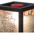 thumbnail image 5 of 5" Black and Camel Brown "Love Story OURS my favorite" Cuboid Glass Warmer, 5 of 6