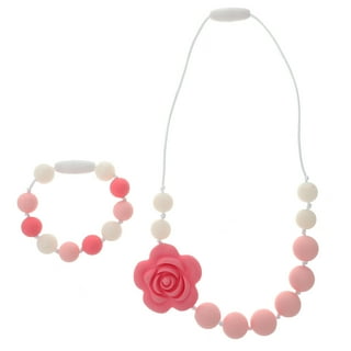 Bear and hotsell rose teething necklace