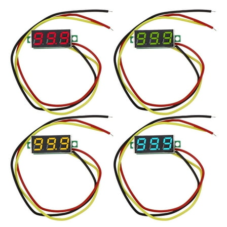 unbranded  4 Pcs Solar Battery Monitor Voltmeter Mini Voltage Portable