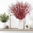 thumbnail image 3 of Christmas Artificial Glitter Berry Stem Xmas Picks Glittery Twigs Branches 17 inch Decorative Bead Sticks Topboutique Christmas Picks for Christmas Tree Gift Vase Decor Party Ornaments 12 Pcs Red, 3 of 7