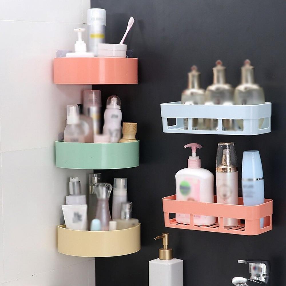 Wall Mounted Bathroom Shelf Punch Free Shampoo Storage Holder With Suction  Cup High Capacity Bath Shelves Bathroom Organiser Rack From  Cleanfoot_elitestore, $11.45