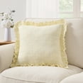 thumbnail image 2 of My Texas House 18" x 18" Yellow Ruffle Plaid Cotton Decorative Pillow, 2 of 5