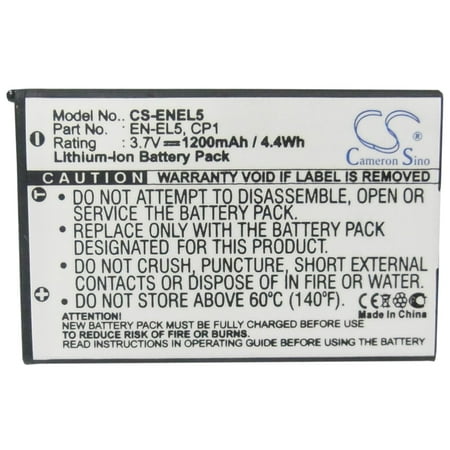 1200mAh EN-EL5 CP1 Battery for NIKON Coolpix P510 Coolpix AW110S Coolpix P100 Coolpix P530 Coolpix P4 Coolpix 5900 Coolpix 3700