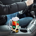 thumbnail image 4 of Yayeee 40oz Stainless Steel Tumbler with Straw and Handle Double-Wall Insulated Travel Water Bottle, Beige Geometric, 4 of 8