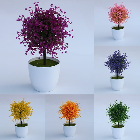 Visland Artificial Plants Realistic Looking Eye-catching Plastic Simulation Bonsai Ornament Desktop Decor for Home