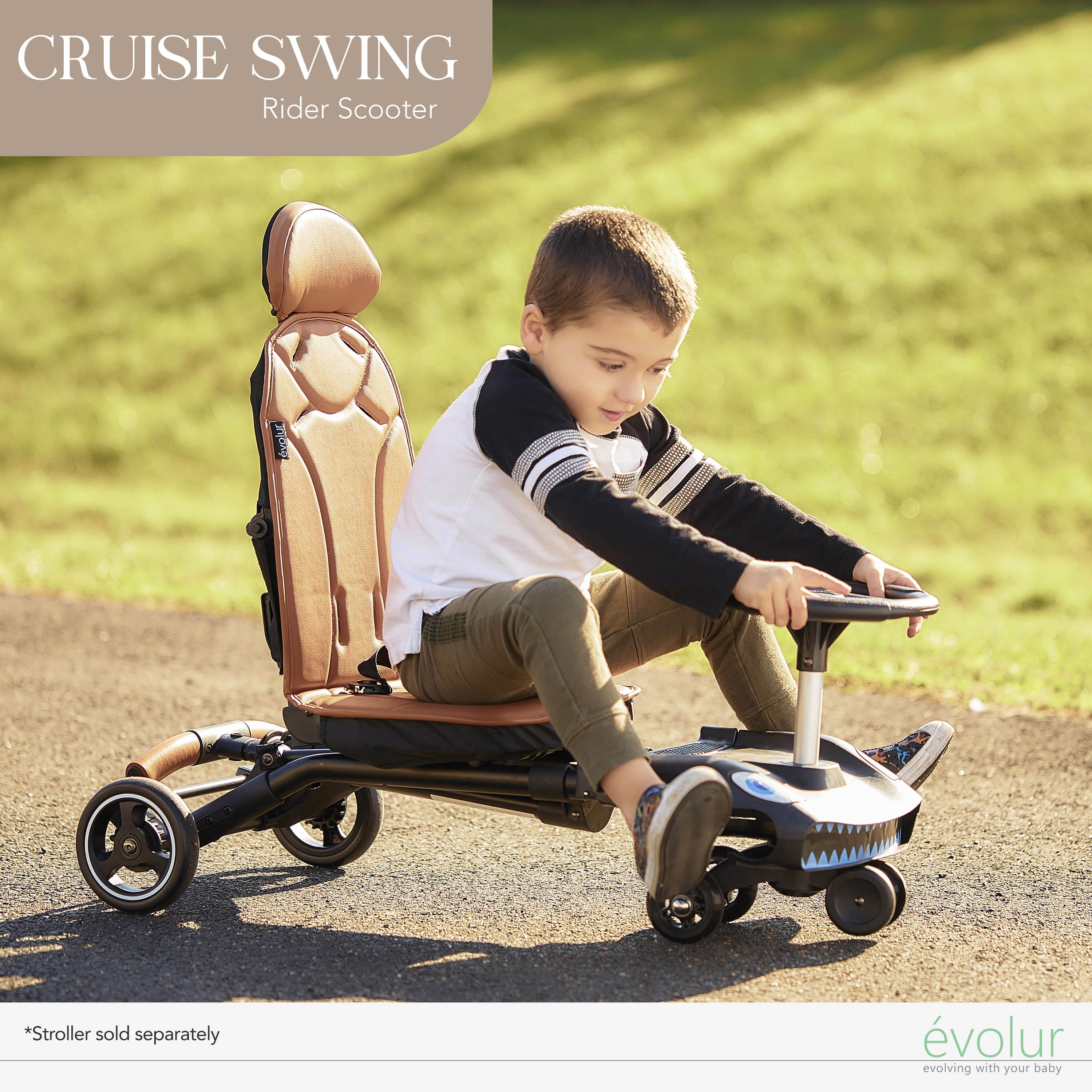 Evolur Cruise Swing Rider Scooter in Black