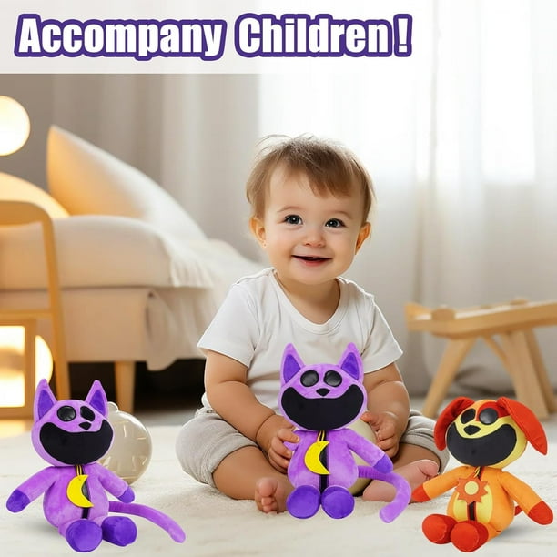 2 Pieces Smiling Critters Plush, Cat Nap Plush for Kids, Smiling