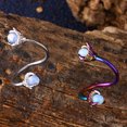 thumbnail image 3 of OUFER Twist Helix Earring 316L Stainless Steel Dragon Claw with Opalite Center 16G Twist Lip Labret Cartilage Upper Lobe Piercing Jewelry, 3 of 3
