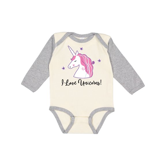 Inktastic Unicorn Girls Cute Fantasy Gift Girls Long Sleeve Baby Bodysuit