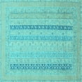 thumbnail image 1 of Ahgly Company Indoor Square Abstract Light Blue Modern Area Rugs, 3' Square, 1 of 4
