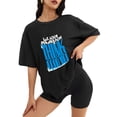 thumbnail image 2 of Women T Shirt Graphic Tee Summer Tops Half Sleeve Loose Drop Shoulder Vintage Shirts Streetwear Sweat Casual Tees XS, 2 of 5
