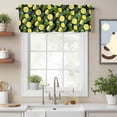 thumbnail image 2 of Summer Fruit Yellow Lemons Valances for Windows,Rod Pocket Valance for Kitchen Bedroom Bathroom Living Room, Watercolor Green Leaves Window Valance Curtain Farmhouse Short Curtains 42x12in, 2 of 9