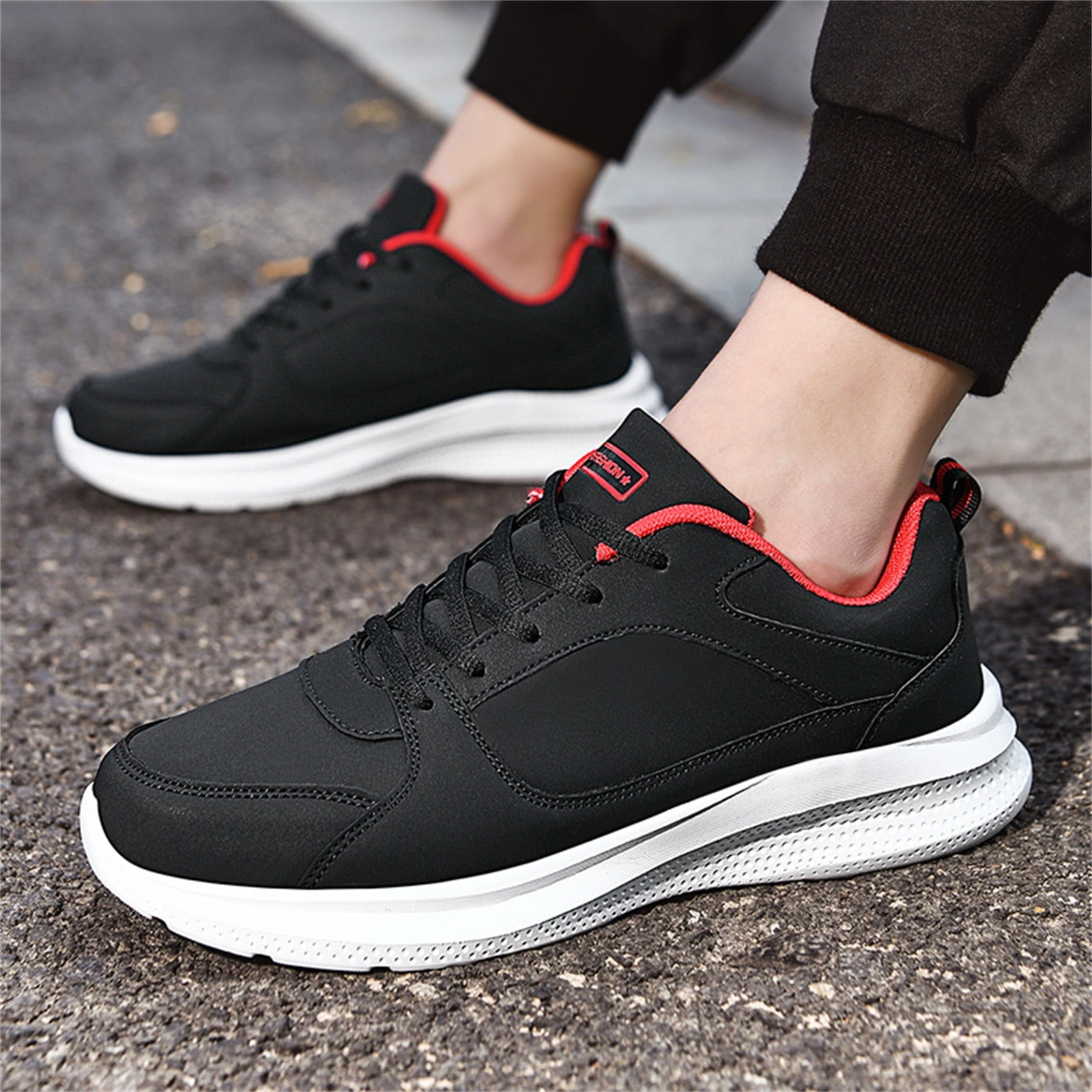 Men's Red Bottom Lace Up Shoes