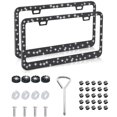 thumbnail image 1 of 2pcs Bling Car License Plate Frames Sparkly Rhinestone License Plate Cover Stainless Steel Metal Frames, 1 of 7