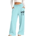 thumbnail image 5 of BXJX Girls Sweatpants, Warm Fleece‑Lined Elastic Waist Sports Fall Pants with Pockets Light Blue Size 5-6 T, 5 of 6