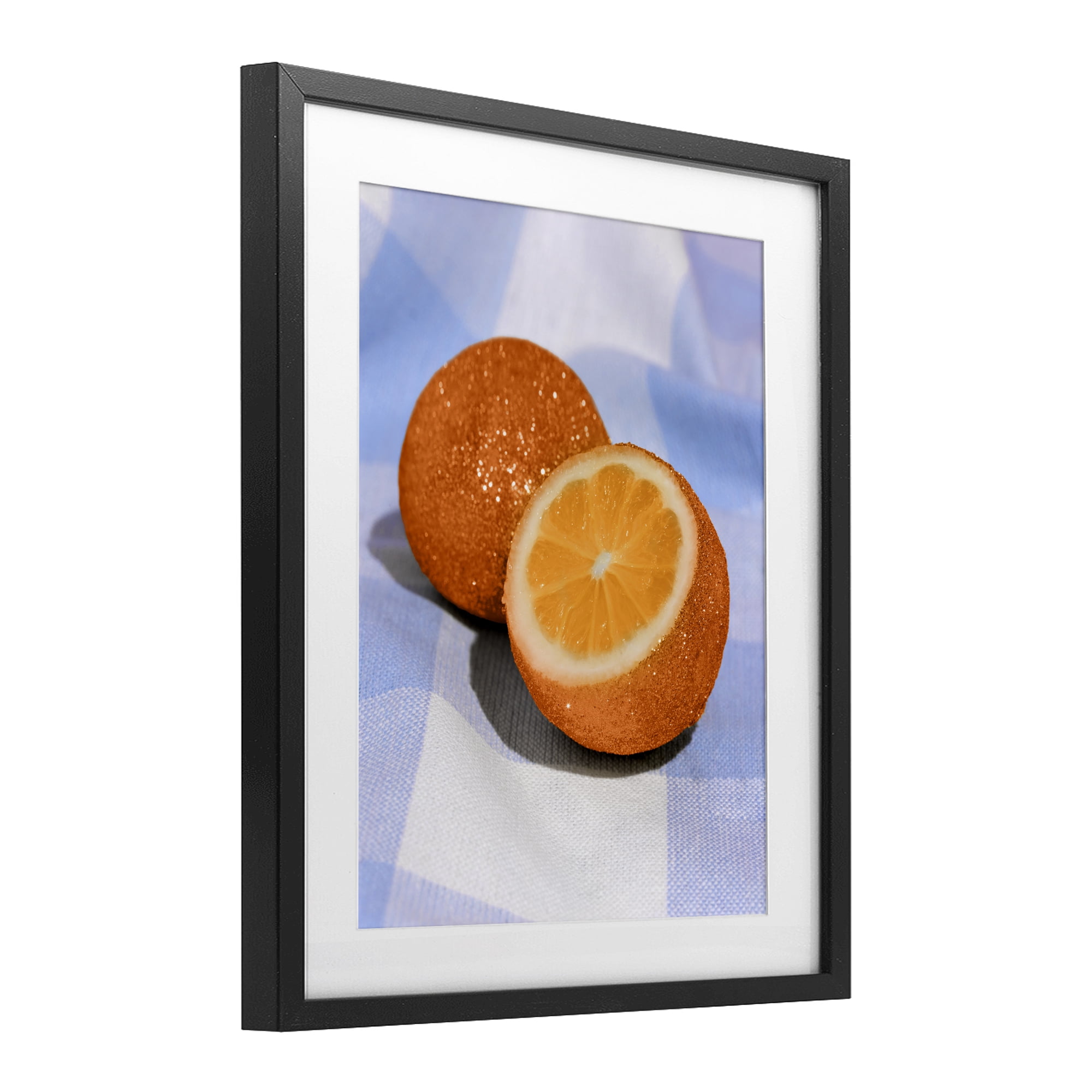 Stupell Industries Glimmer Orange on Blue Black Framed Print Under Glass, design by LISH Creative