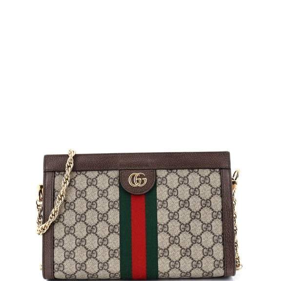 Pre-Owned Ophidia Chain Shoulder Bag GG Coated Canvas Small By Rebag