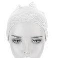 thumbnail image 4 of Cómodo y transpirable sombrero con parte inferior de encaje musulmán pañuelo para la cabeza decoración suministros religiosos (blanco), 4 of 5
