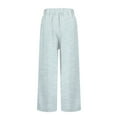 thumbnail image 5 of IDALL Linen Pants Women Wide Leg Pants Woman Women Retro Striped Design Loose Pocket Patchwork Casual Pants Lounge Pants Women Baggy Pants Light Blue XL, 5 of 5