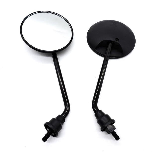 Espejo lateral para motocicleta, espejo retrovisor redondo de 3,94 pulgadas con perno de 10mm (negro 2), espejo redondo de metal y hierro