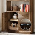 thumbnail image 7 of Tribesigns Bookshelf with Shutter Doors, 68" Tall Bookcase with Cabinet & Open Shelves, Rustic Brown, 7 of 7
