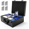 thumbnail image 1 of Boîte de Rangement pour Cartes à Collectionner avec Cadenas à Combinaison, Boîte de Rangement pour Toploader pour Cartes Rigides 3 Pouces X 4 Pouces 35pt, Étui Rigide de Rangement Top Loader, Étui pour Cartes de Sport (Tient 600+ Toploaders, Noir), 1 of 6