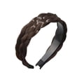 thumbnail image 2 of Diadema trenzada para el cabello, tocado, accesorios para el cabello, diademas para mujeres, Marron oscuro, 2 of 9