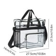thumbnail image 6 of 2 Pcs Tote Bag Stadium Approved Clear Plastic Travel Purse Stadium Bag with Handles Shoulder Strap Zipper for Women and Men (10.8 x 10.8 x 5.5in, Grey), 6 of 6