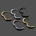 thumbnail image 5 of QQTDFG 2-10PCS Stack Hoop Nose Ear Hinged Tragus Ring Septum Clicker Surgical Steel -10mm-10PCS-Black, 5 of 8