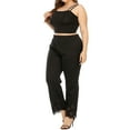 thumbnail image 7 of FASHIONWT Cutwork Hollow Chino Woven Flared Leg Women Plus Pants, 7 of 7