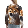thumbnail image 7 of Wukai Regal Shiba Inu Print Womens Hoodies Fleece Sweatshirts Long Sleeve Sweaters Pullover Fall Outfits Winter Clothes-Large, 7 of 7