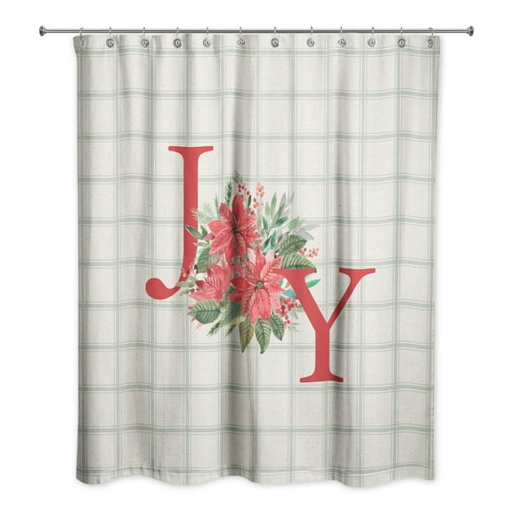 Creative Products Joy Pointsettia 71 x 74 Shower Curtain