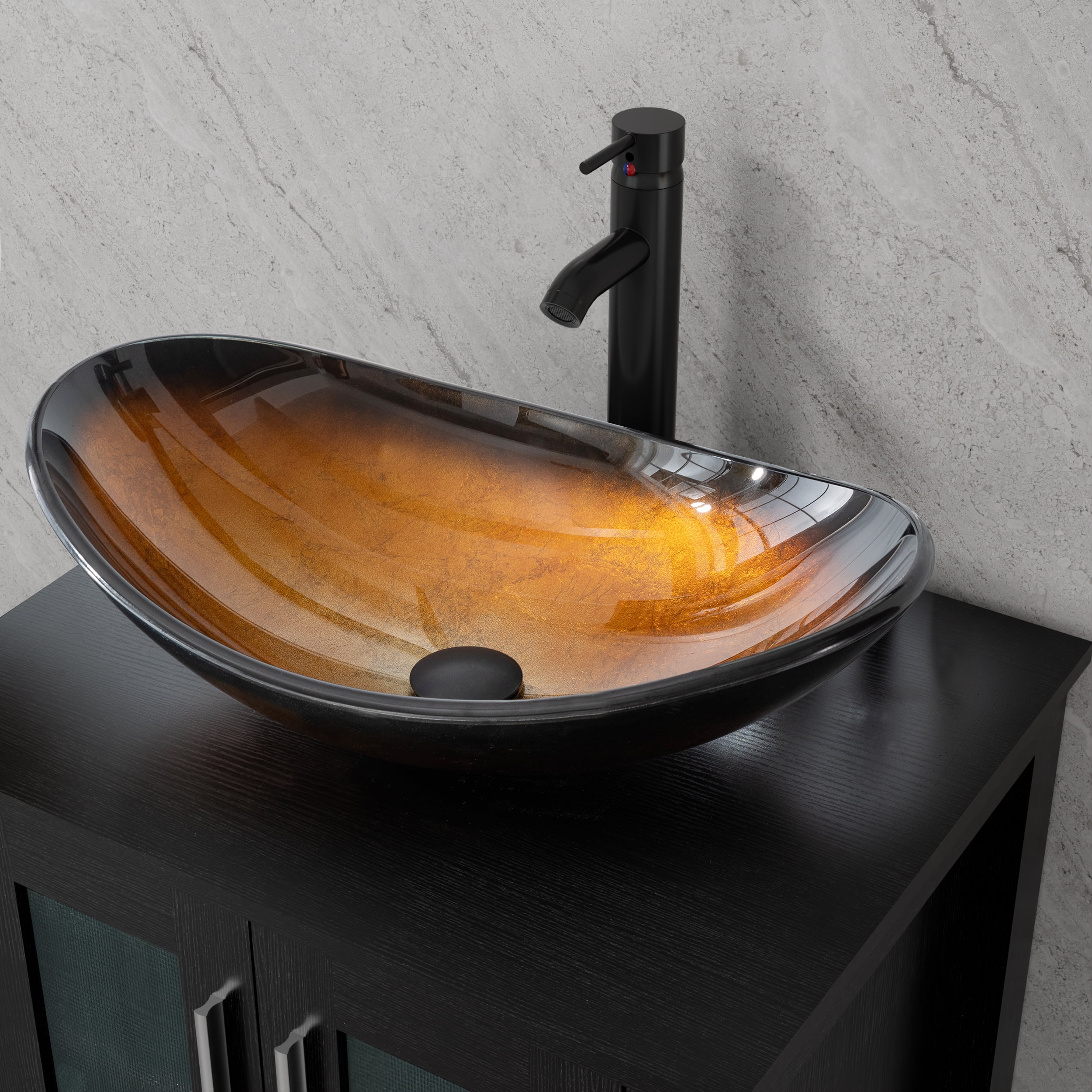 VS029BR 21" Stained Glass Bathroom Vessel Sink