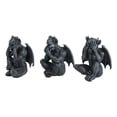 thumbnail image 5 of Notre Dame Gothic Winged See hear Speak No Evil Sitting Gargoyles Figurine Set, 5 of 12