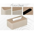 thumbnail image 6 of Tissue Box Cover Rectangular 9.8"(L) x 5.3"(W) x 4.3"(H) Refined Modern PU Leather Facial Tissue Dispenser Box Holder for Dresser Bathroom Decorative (Beige), 6 of 16